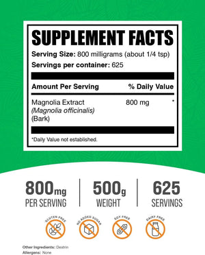 BULK SUPPLEMENTS - Bulk Supplements Magnolia Bark Extract Powder 500Gr. - The Red Vitamin MX - Suplementos Alimenticios - {{ shop.shopifyCountryName }}