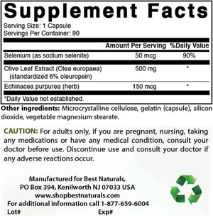 BEST NATURALS - Best Naturals Olive Leaf Extract 700Mg. 90 Capsulas 2 Pack - The Red Vitamin MX - Suplementos Alimenticios - {{ shop.shopifyCountryName }}