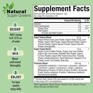 NATURAL VITAMINS - Natural Vitamins Natural Super Greens Powder 30 Servicios Citrus Berry 210Gr. - The Red Vitamin MX - Suplementos Alimenticios - {{ shop.shopifyCountryName }}