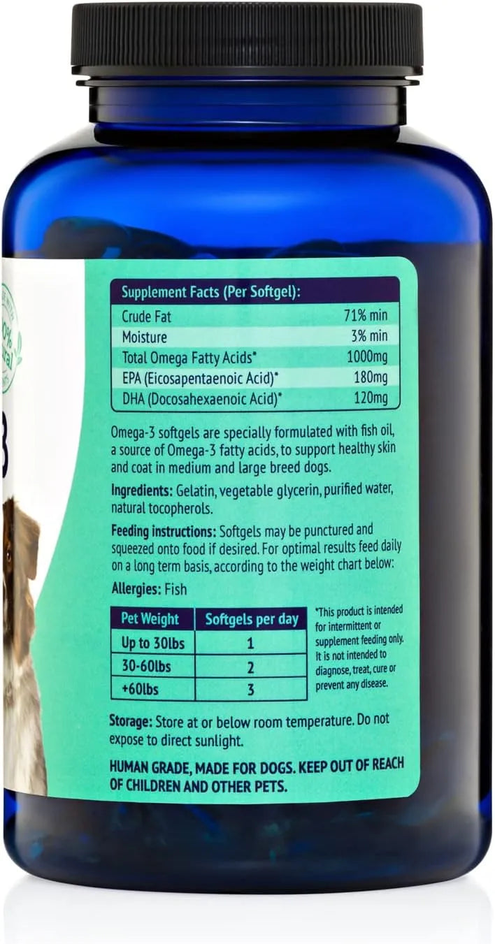NULIFE - NuLife Pure Omega 3 Fish Oil for Dogs 180 Capsulas - The Red Vitamin MX - Aceite De Pescado Para Perros - {{ shop.shopifyCountryName }}