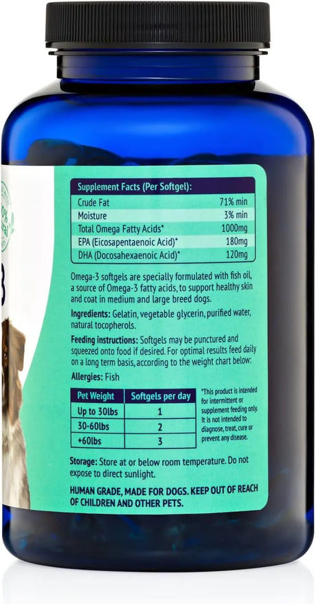 NULIFE - NuLife Pure Omega 3 Fish Oil for Dogs 180 Capsulas - The Red Vitamin MX - Aceite De Pescado Para Perros - {{ shop.shopifyCountryName }}