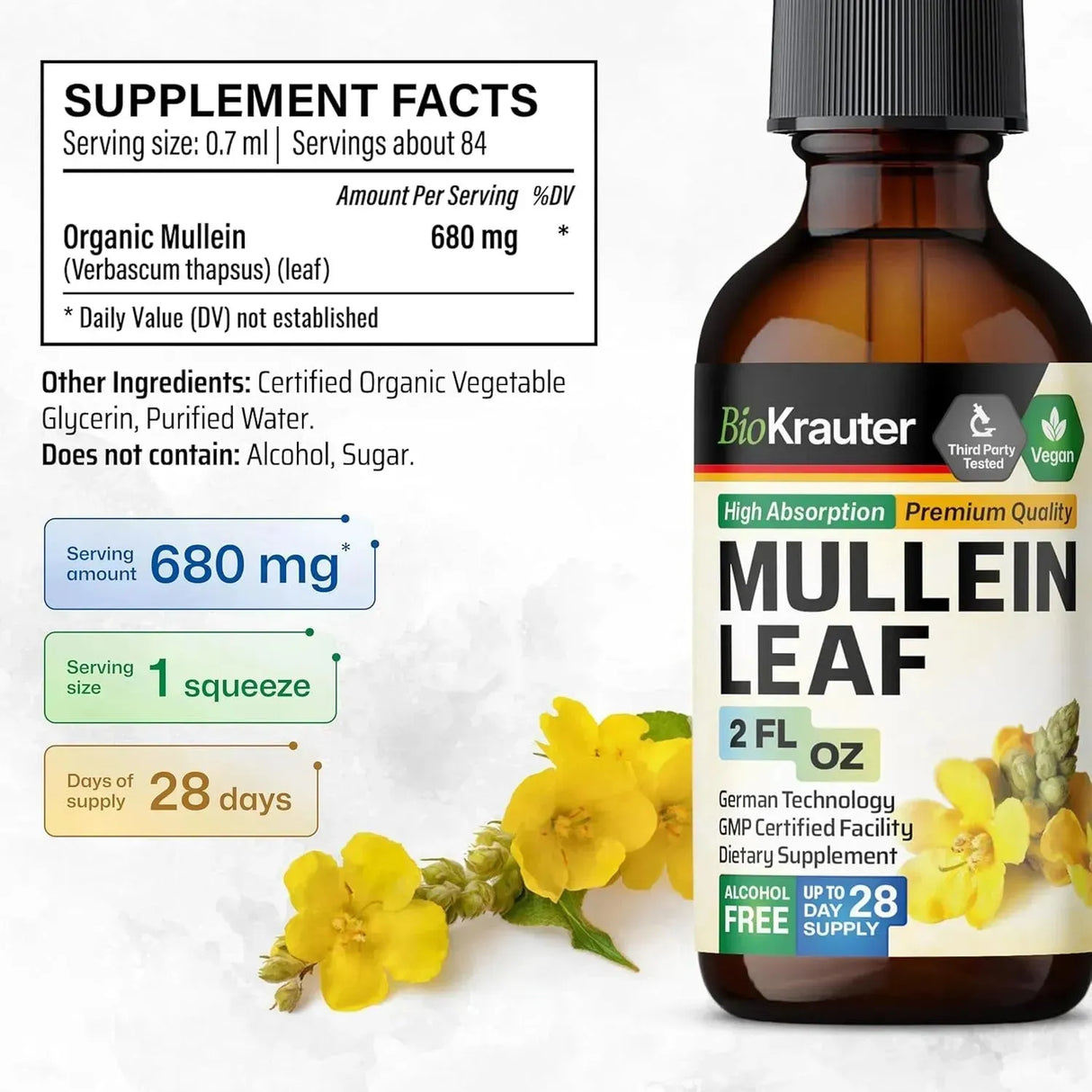 BIOKRAUTER - BIO KRAUTER Mullein Drops for Lungs 2 Fl.Oz. - The Red Vitamin MX - Suplementos Alimenticios - {{ shop.shopifyCountryName }}