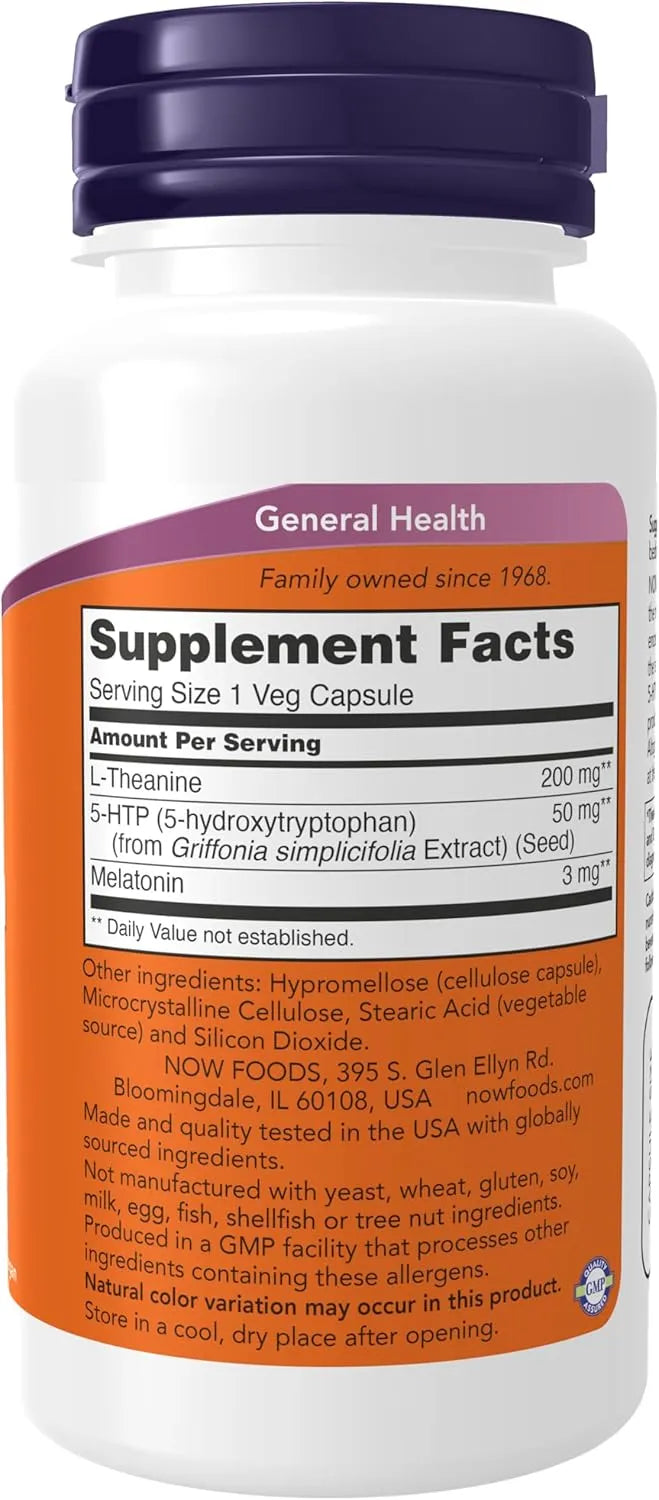 NOW SUPPLEMENTS - NOW Foods Supplements Sleep Regimen 3-In-1 With Melatonin 5-HTP and L-Theanine 90 Capsulas - The Red Vitamin MX - Suplementos Alimenticios - {{ shop.shopifyCountryName }}