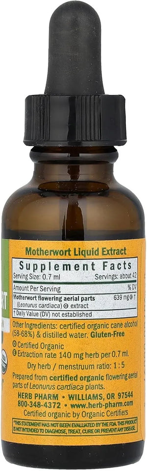 HERB PHARM - Herb Pharm Certified Organic Motherwort Liquid Extract 30Ml. - The Red Vitamin MX - Suplementos Alimenticios - {{ shop.shopifyCountryName }}