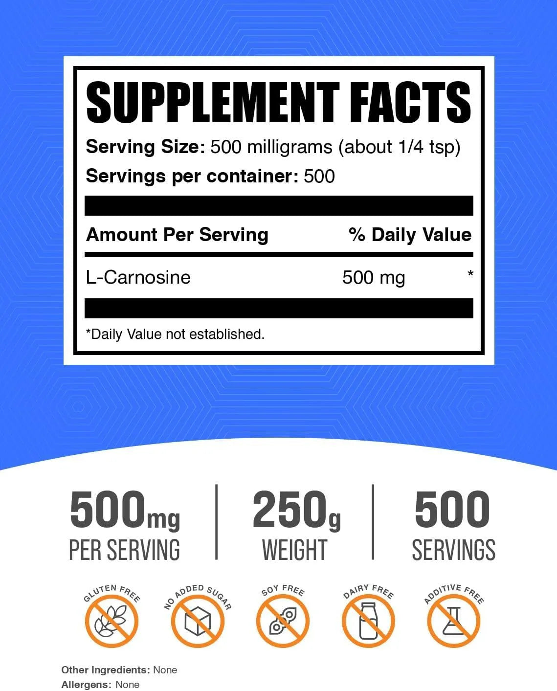 BULK SUPPLEMENTS - Bulk Supplements L-Carnosine Powder 250Gr. - The Red Vitamin MX - Suplementos Alimenticios - {{ shop.shopifyCountryName }}