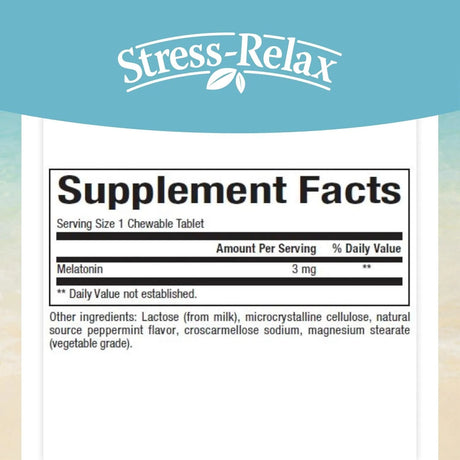 NATURAL FACTORS - Natural Factors Stress-Relax Melatonin 3Mg. 90 Tabletas Masticables - The Red Vitamin MX - Suplementos Alimenticios - {{ shop.shopifyCountryName }}