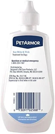 PETARMOR - PetArmor Ear Mite Treatment for Dogs 3 Fl.Oz. - The Red Vitamin MX - Cuidado Del Oído De Perros - {{ shop.shopifyCountryName }}