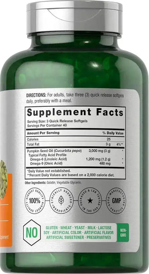 HORBAACH - Horbaach Pumpkin Seed Oil 3000Mg. 120 Capsulas Blandas - The Red Vitamin MX - Suplementos Alimenticios - {{ shop.shopifyCountryName }}