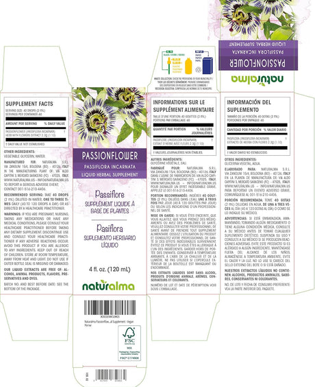 Naturalma Passionflower Alcohol-Free Tincture 4 Fl.Oz.