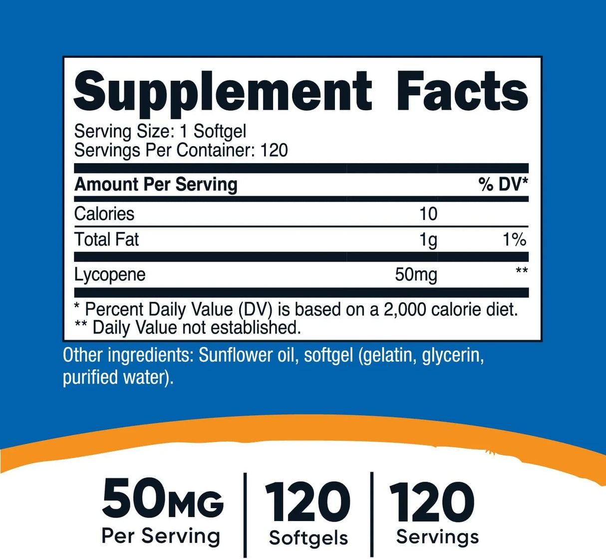 NUTRICOST - Nutricost Lycopene 50Mg. 120 Capsulas Blandas - The Red Vitamin MX - Suplementos Alimenticios - {{ shop.shopifyCountryName }}