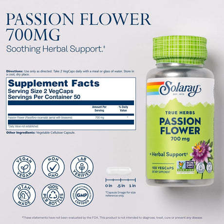 SOLARAY Passion Flower 700Mg. 100 Capsulas