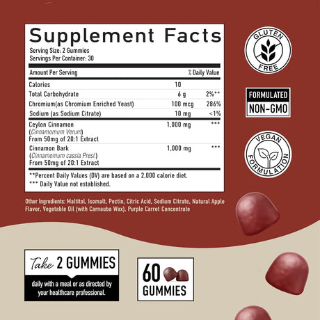 SM Nutrition - SMNutrition Sugar-Free Cinnamon Gummies 2000Mg. 60 Gomitas - The Red Vitamin MX - Suplementos Alimenticios - {{ shop.shopifyCountryName }}