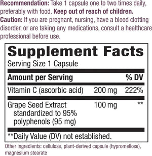 NATURE'S WAY - Nature's Way Premium Extract Grape Seed 100Mg. 30 Capsulas - The Red Vitamin MX - Suplementos Alimenticios - {{ shop.shopifyCountryName }}