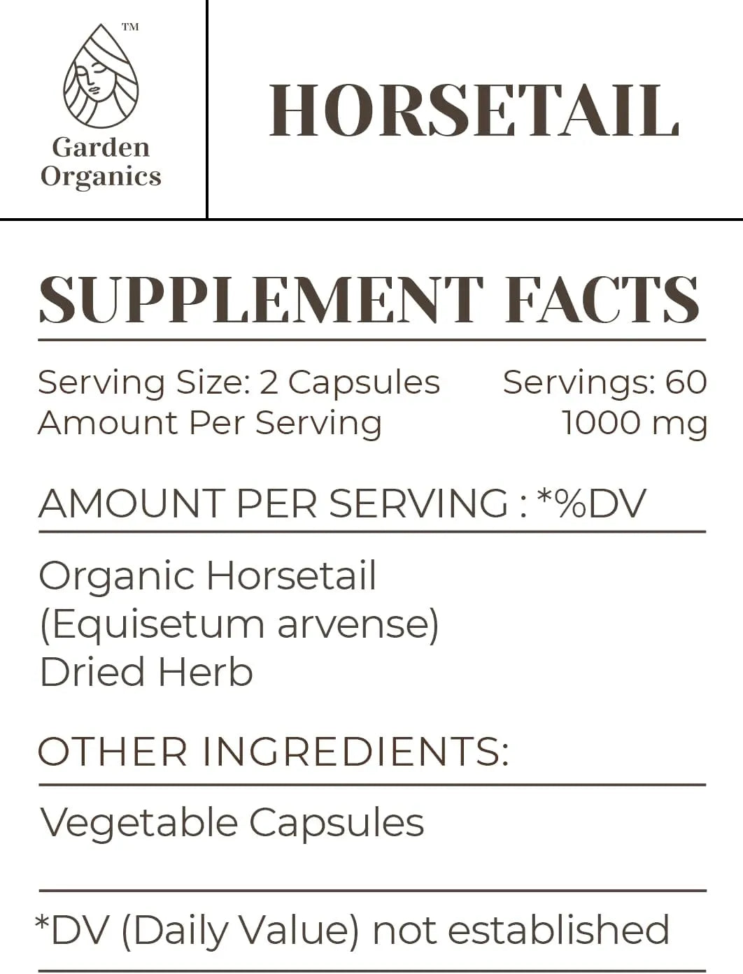 GARDEN ORGANICS - Garden Organics Horsetail 1000Mg. 120 Capsulas - The Red Vitamin MX - Suplementos Alimenticios - {{ shop.shopifyCountryName }}