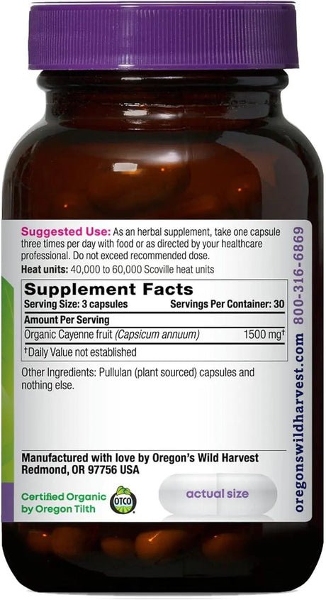 OREGON'S WILD HARVEST - Oregon's Wild Harvest Non-GMO Cayenne 90 Capsulas - The Red Vitamin MX - Suplementos Alimenticios - {{ shop.shopifyCountryName }}