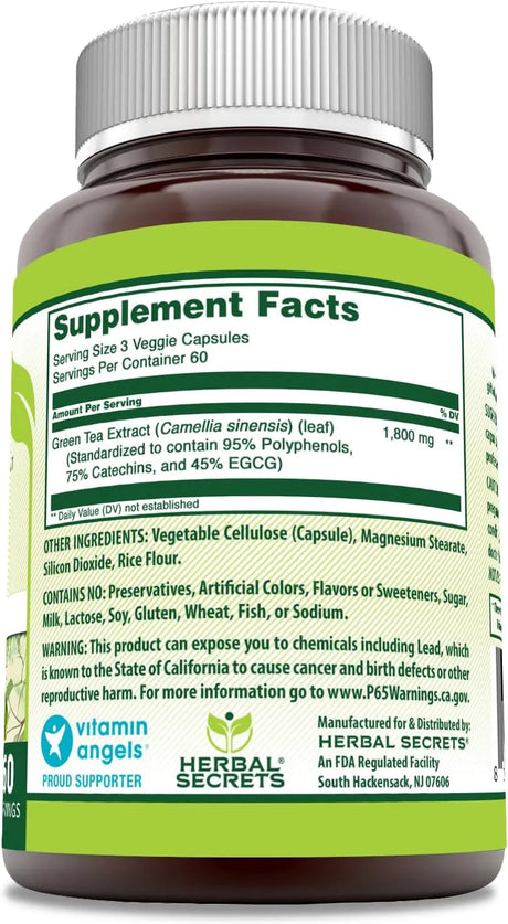 HERBAL SECRETS - Herbal Secrets EGCG Green Tea Extract 1800Mg. 180 Capsulas - The Red Vitamin MX - Suplementos Alimenticios - {{ shop.shopifyCountryName }}