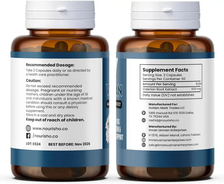 NOURISHO - Nourisho Valerian Root 500Mg. 120 Capsulas - The Red Vitamin MX - Suplementos Alimenticios - {{ shop.shopifyCountryName }}