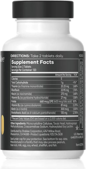 SHAKLEE - Shaklee B-Complex 240 Tabletas - The Red Vitamin MX - Suplementos Alimenticios - {{ shop.shopifyCountryName }}