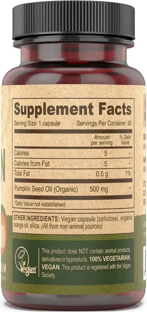 DEVA - DEVA Nutrition Vegan Pumpkin Seed Oil 500Mg. 90 Capsulas - The Red Vitamin MX - Suplementos Alimenticios - {{ shop.shopifyCountryName }}