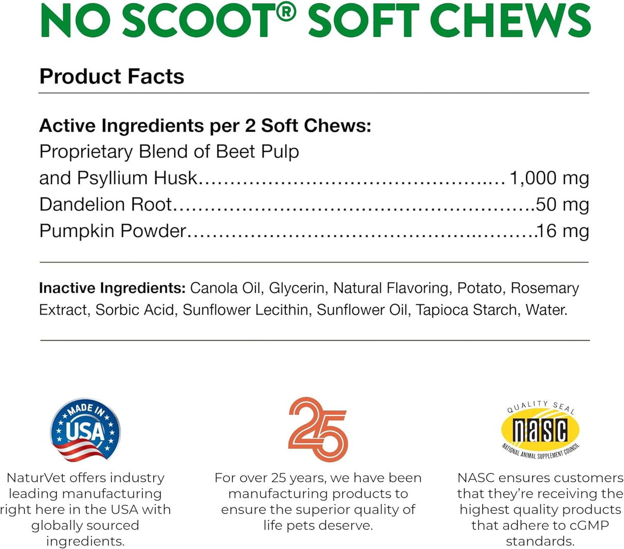 NaturVet No Scoot for Dogs 120 Masticables