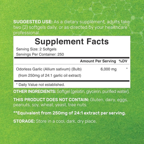 DEAL SUPPLEMENT - Deal Supplement Odorless Aged Garlic 6000Mg. 500 Capsulas - The Red Vitamin MX - Suplementos Alimenticios - {{ shop.shopifyCountryName }}