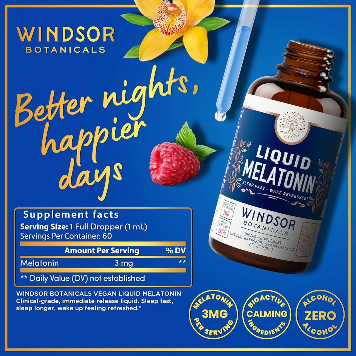 WINDSOR BOTANICALS - WINDSOR BOTANICALS Liquid Melatonin Drops 3Mg. 2 Fl.Oz. - The Red Vitamin MX - Suplementos Alimenticios - {{ shop.shopifyCountryName }}