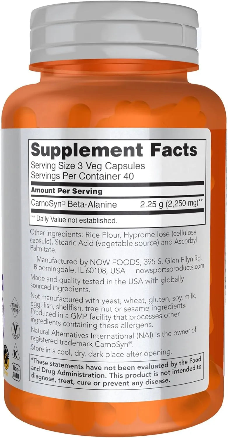 NOW SPORTS - NOW Foods Sports Nutrition Beta-Alanine 750Mg. 120 Capsulas - The Red Vitamin MX - Suplementos Alimenticios - {{ shop.shopifyCountryName }}