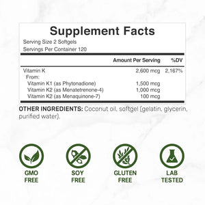 DEAL SUPPLEMENT - DEAL SUPPLEMENT Premium Vitamin K Complete 240 Capsulas - The Red Vitamin MX - Suplementos Alimenticios - {{ shop.shopifyCountryName }}