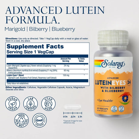 SOLARAY - SOLARAY Advanced Lutein Eyes 24Mg. 60 Capsulas - The Red Vitamin MX - Suplementos Alimenticios - {{ shop.shopifyCountryName }}