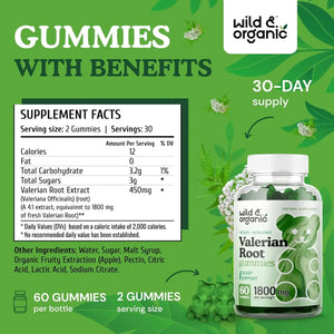 WILD & ORGANIC - Wild & Organic Valerian Root Gummies 1800Mg. 60 Gomitas - The Red Vitamin MX - Suplementos Alimenticios - {{ shop.shopifyCountryName }}