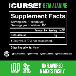 JNX SPORTS - JNX SPORTS The Curse! Beta Alanine Powder Unflavored 100 Servicios 300Gr. - The Red Vitamin MX - Suplementos Alimenticios - {{ shop.shopifyCountryName }}