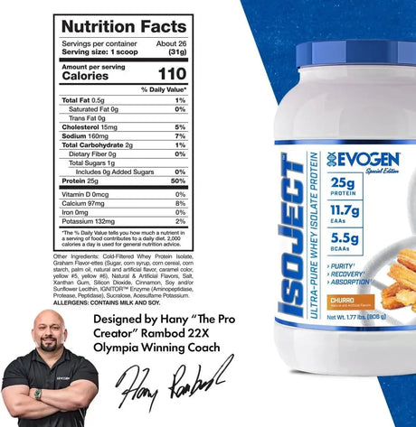 EVOGEN - Evogen Isoject Whey Isolate Protein Churro 806Gr. - The Red Vitamin MX - Suplementos Alimenticios - {{ shop.shopifyCountryName }}