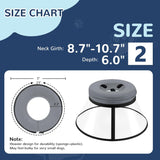 ICOYEA Sponge Core Dog Cone GRAY Size 2 Neck: 8.7"- 10.7"
