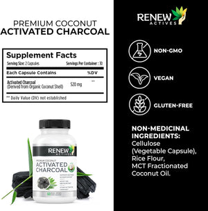 Renew Actives Activated Charcoal 60 Capsulas