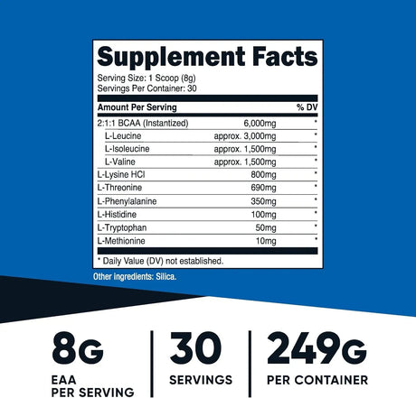 NUTRICOST - Nutricost EAA Powder 30 Servicios Unflavored 330Gr. - The Red Vitamin MX - Suplementos Alimenticios - {{ shop.shopifyCountryName }}