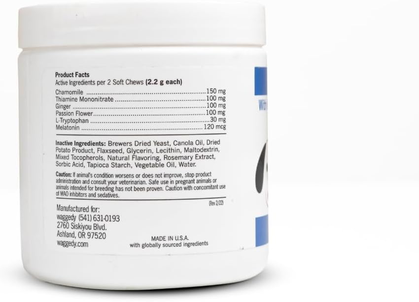 waggedy Calm with Melatonin 60 Masticables
