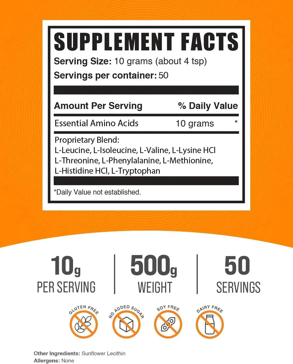 BULK SUPPLEMENTS - Bulk Supplements Essential Amino Acids Powder 500Gr. - The Red Vitamin MX - Suplementos Alimenticios - {{ shop.shopifyCountryName }}