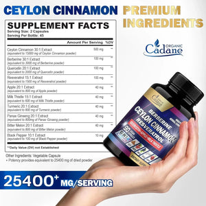 ORGANIC CADANE - Organic Cadane Ceylon Cinnamon 90 Capsulas - The Red Vitamin MX - Suplementos Alimenticios - {{ shop.shopifyCountryName }}