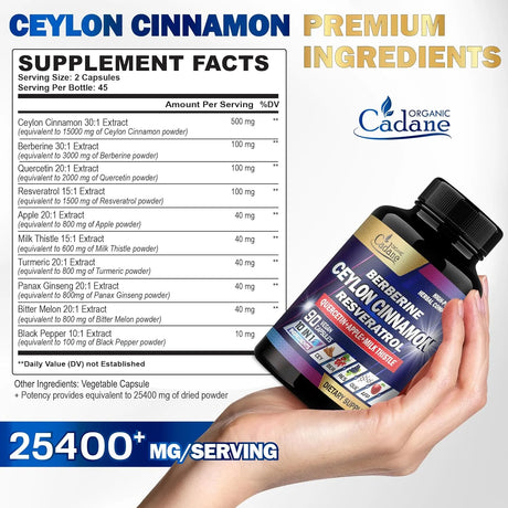 ORGANIC CADANE - Organic Cadane Ceylon Cinnamon 90 Capsulas - The Red Vitamin MX - Suplementos Alimenticios - {{ shop.shopifyCountryName }}