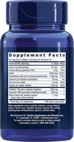 LIFE EXTENSION - Life Extension Hair Skin & Nails Collagen Plus Formula 120 Tabletas - The Red Vitamin MX - Suplementos Alimenticios - {{ shop.shopifyCountryName }}