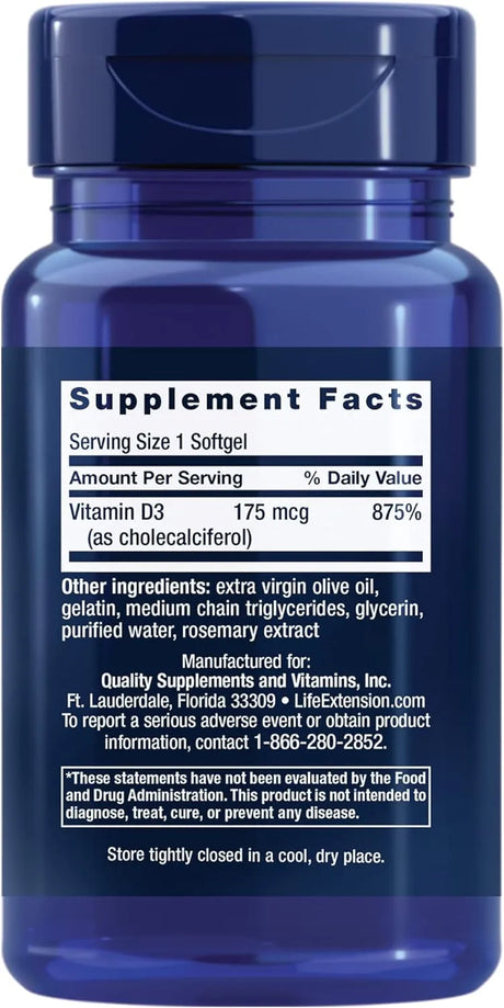 LIFE EXTENSION - Life Extension Vitamin D3 175mcg 7000 IU 60 Capsulas Blandas - The Red Vitamin MX - Suplementos Alimenticios - {{ shop.shopifyCountryName }}