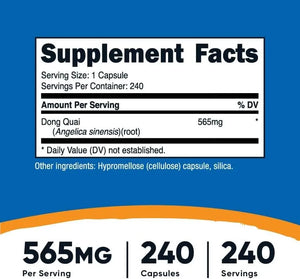 NUTRICOST - Nutricost Dong Quai 565Mg. 240 Capsulas - The Red Vitamin MX - Suplementos Alimenticios - {{ shop.shopifyCountryName }}