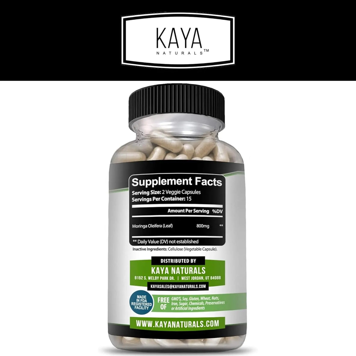 KAYA NATURALS - Kaya Naturals Moringa Leaf Extract 800Mg. 30 Capsulas - The Red Vitamin MX - Suplementos Alimenticios - {{ shop.shopifyCountryName }}