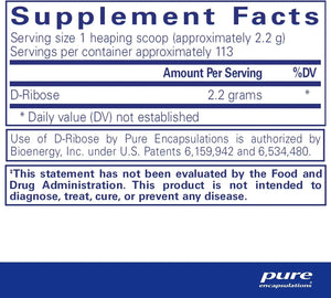 PURE ENCAPSULATIONS - Pure Encapsulations Ribose Powder 250Gr. - The Red Vitamin MX - Suplementos Alimenticios - {{ shop.shopifyCountryName }}