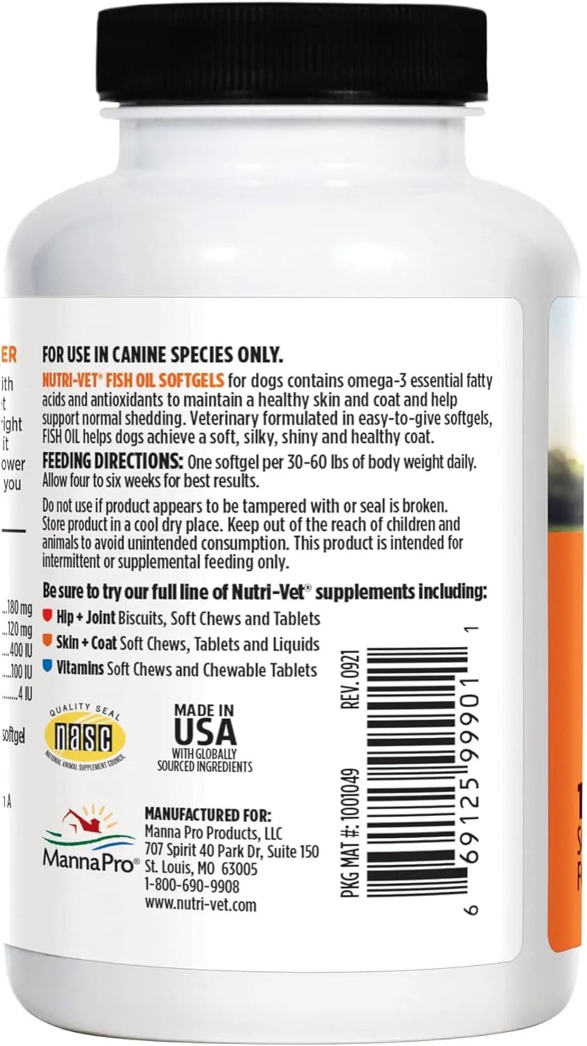 NUTRI-VET - Nutri-Vet Fish Oil Supplement for Dogs 100 Capsulas Blandas - The Red Vitamin MX - Aceite De Pescado Para Perros - {{ shop.shopifyCountryName }}