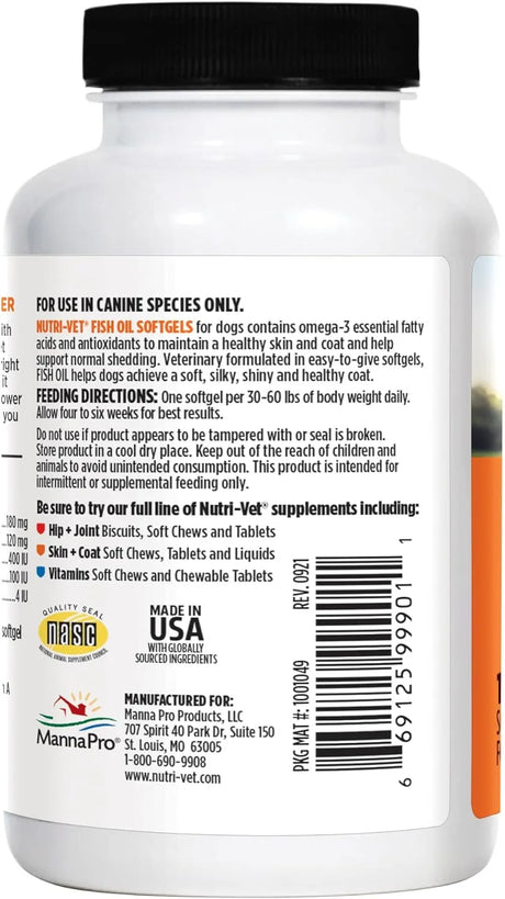 NUTRI-VET - Nutri-Vet Fish Oil Supplement for Dogs 100 Capsulas Blandas - The Red Vitamin MX - Aceite De Pescado Para Perros - {{ shop.shopifyCountryName }}