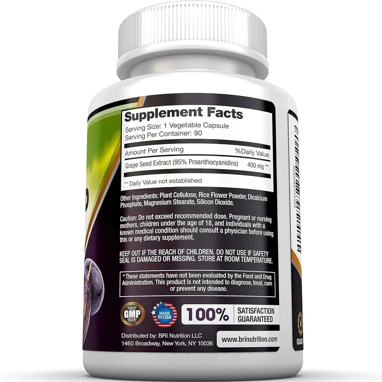 BRI NUTRITION - BRI Nutrition Grapeseed Extract 400Mg. 90 Capsulas - The Red Vitamin MX - Suplementos Alimenticios - {{ shop.shopifyCountryName }}