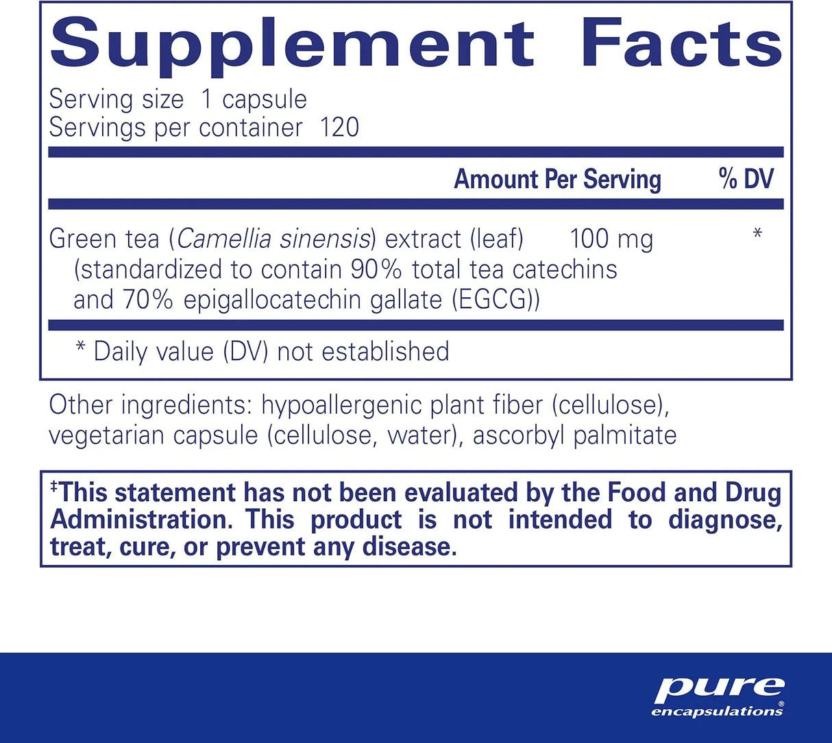 PURE ENCAPSULATIONS - Pure Encapsulations Green Tea Extract 120 Capsulas - The Red Vitamin MX - Suplementos Alimenticios - {{ shop.shopifyCountryName }}