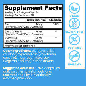DOCTOR'S BEST - Doctor's Best PepZin GI Zinc-L-Carnosine Complex 120 Capsulas - The Red Vitamin MX - Suplementos Alimenticios - {{ shop.shopifyCountryName }}