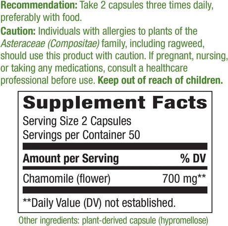 NATURE'S WAY - Nature's Way Chamomile Flower 700Mg. 100 Capsulas - The Red Vitamin MX - Suplementos Alimenticios - {{ shop.shopifyCountryName }}